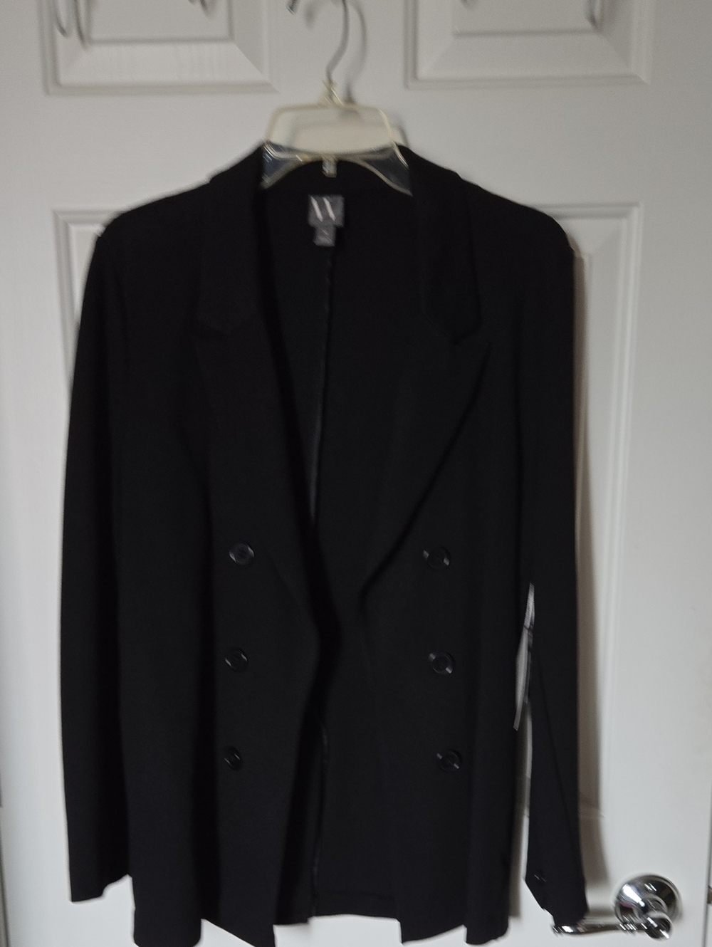 W by Worthington Black Double-Breasted Blazer Jacket
